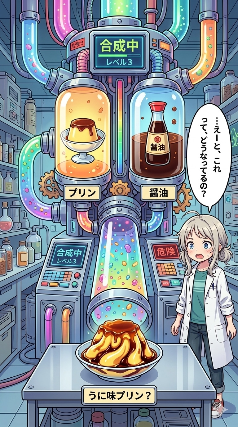 プリンと醤油で合成