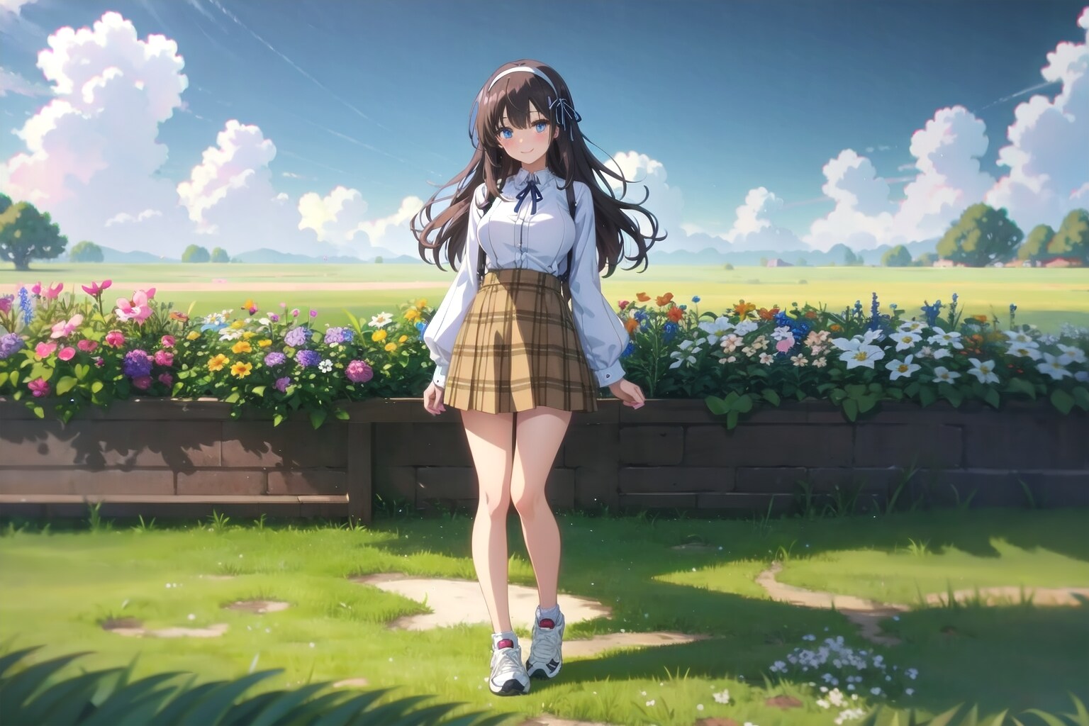 春のお花の中で。