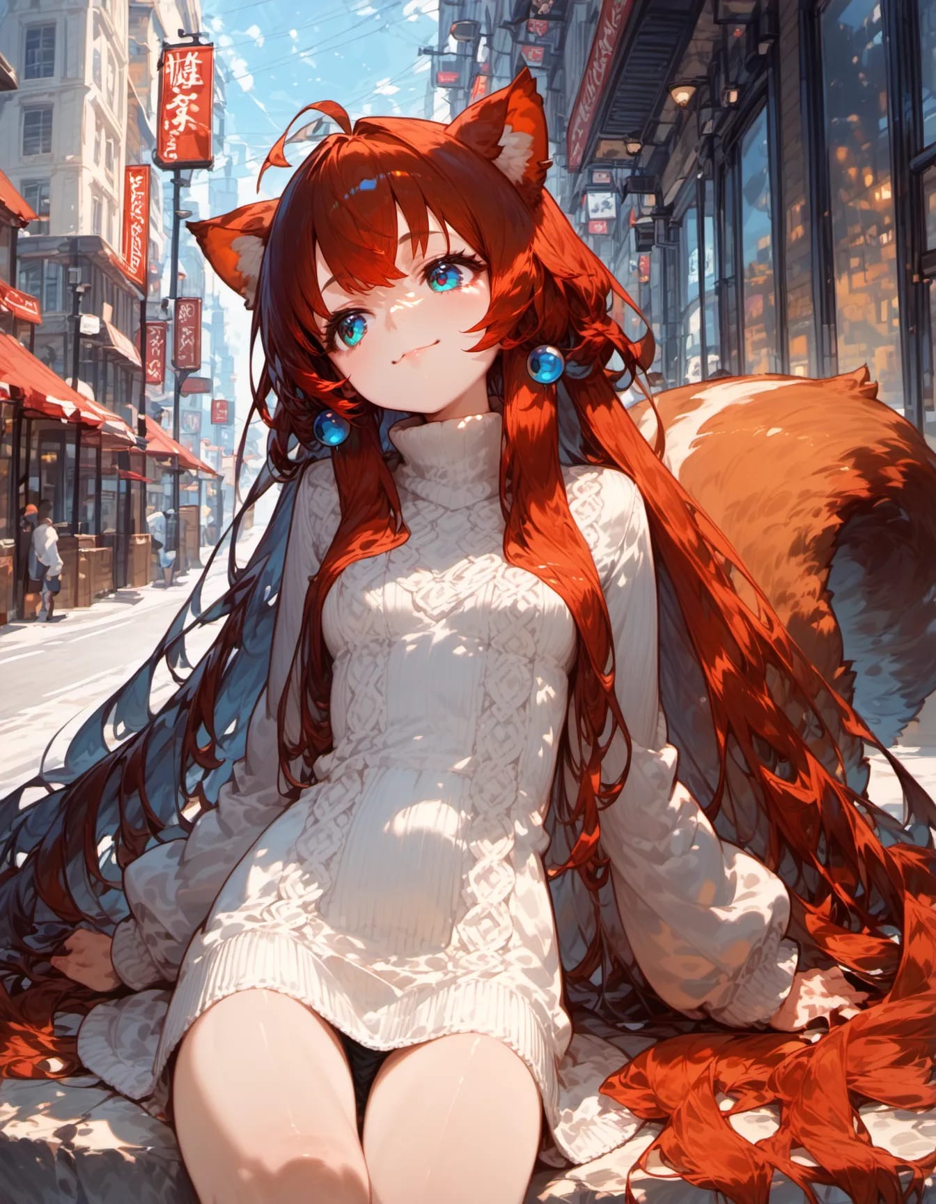 Redhead in White | の人気AIイラスト・グラビア