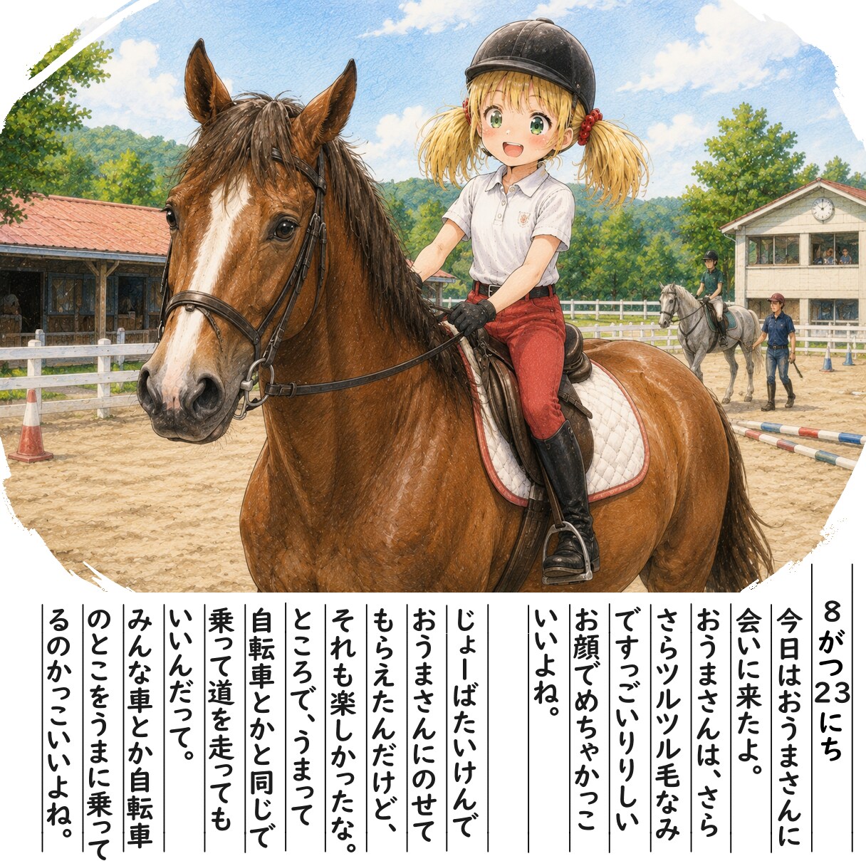 【絵日記】おうまさんにあったよ | の人気AIイラスト・グラビア