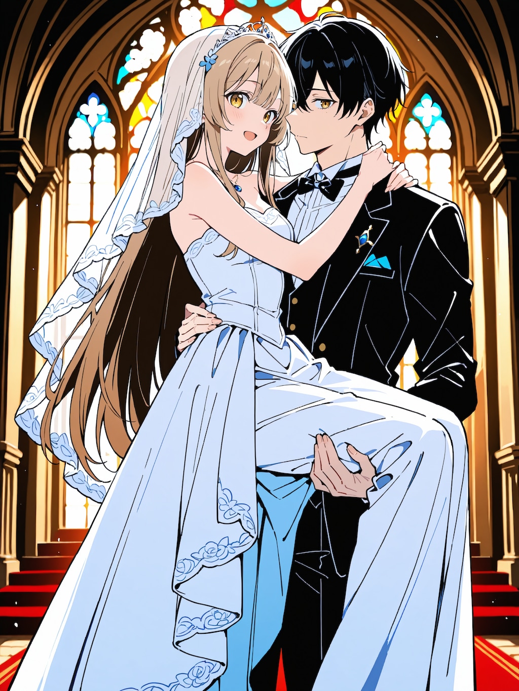 お姫様抱っこ with ウエディングドレス
