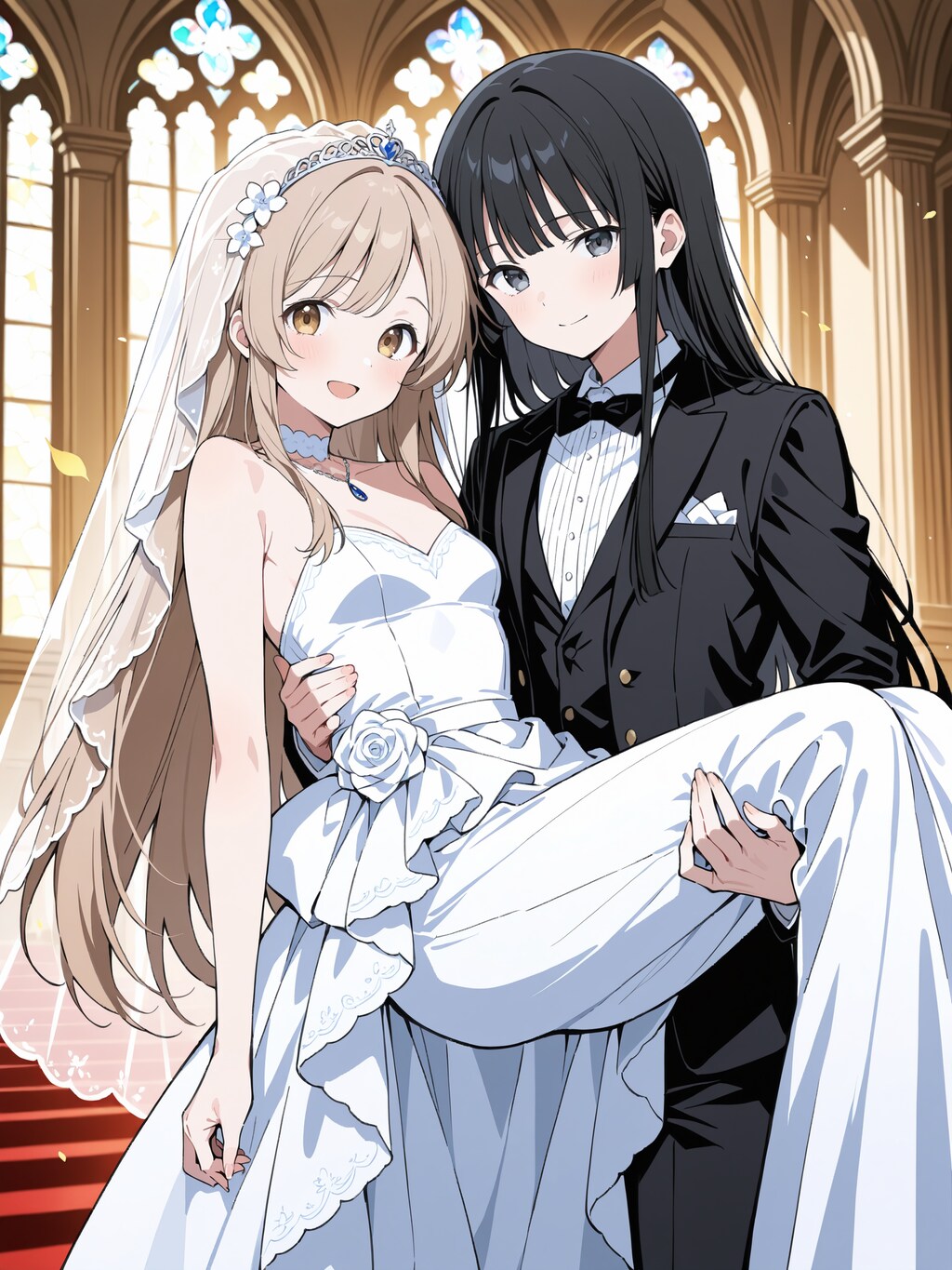 お姫様抱っこ with ウエディングドレス