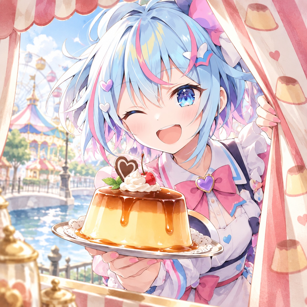 プリン遊園地にて（６）３時のアイドル　GPTimages2.5 | の人気AIイラスト・グラビア