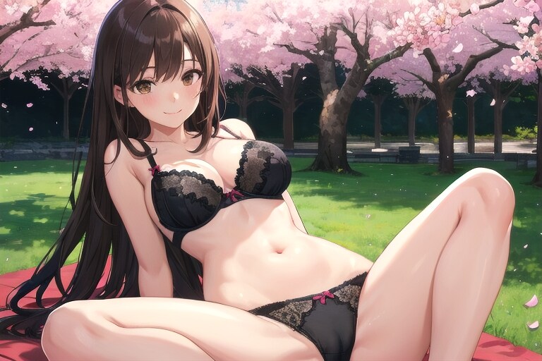 下着姿の女の子 (ブラック) 10着目