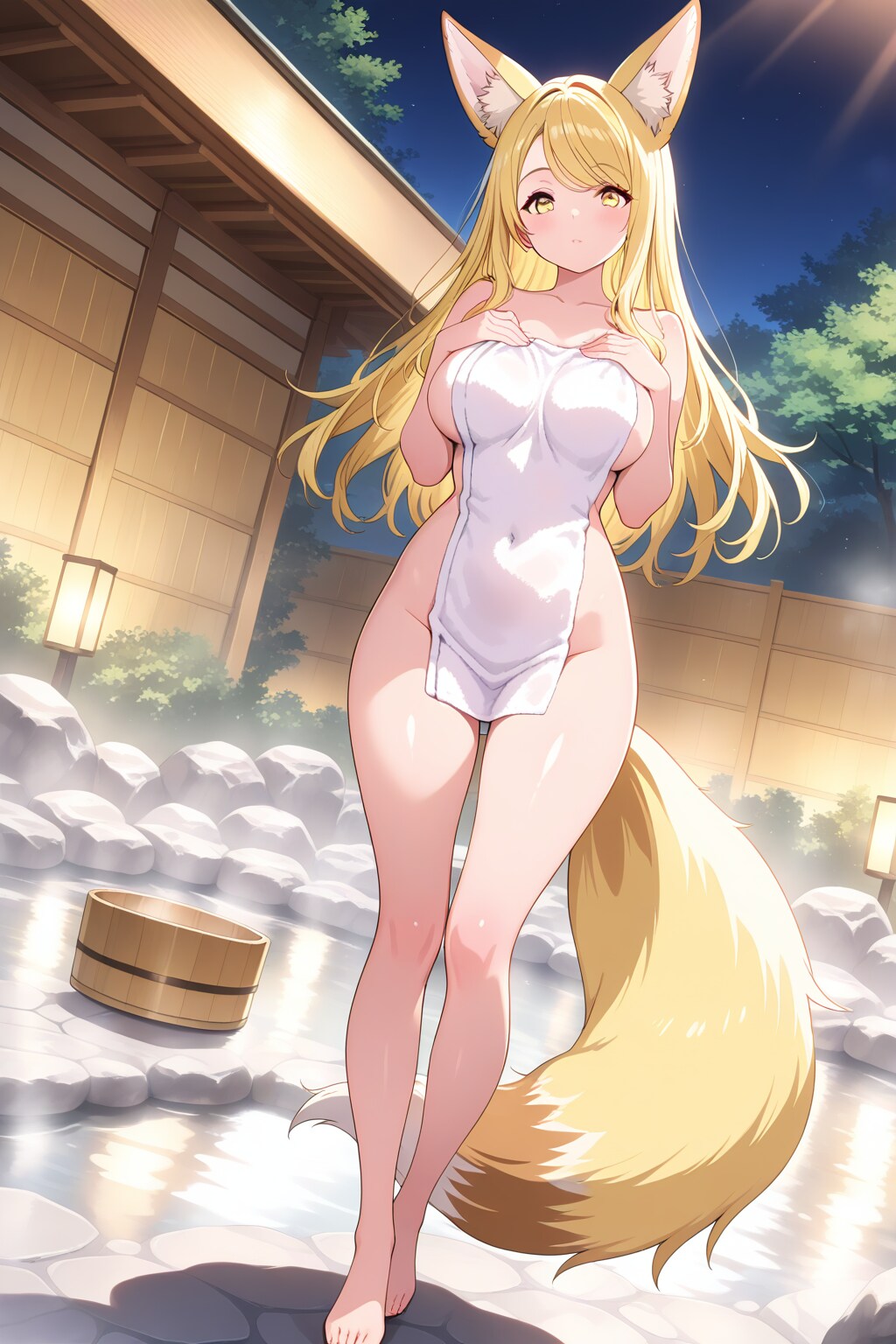 狐さんの入浴