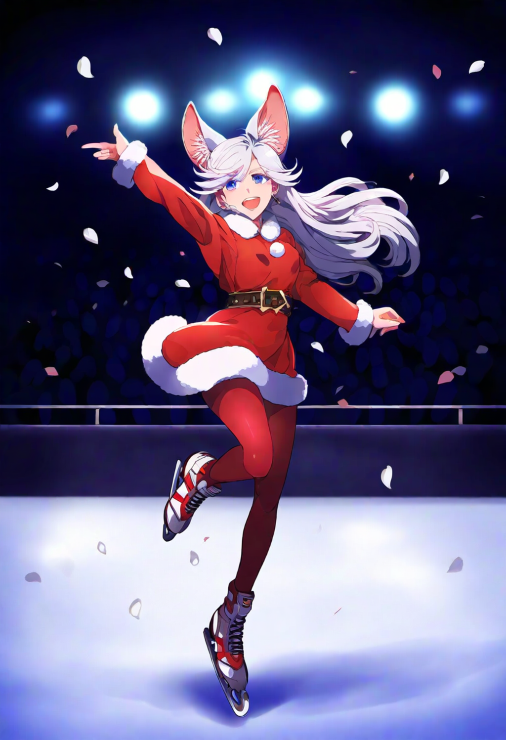 銀狐様、スケートをする