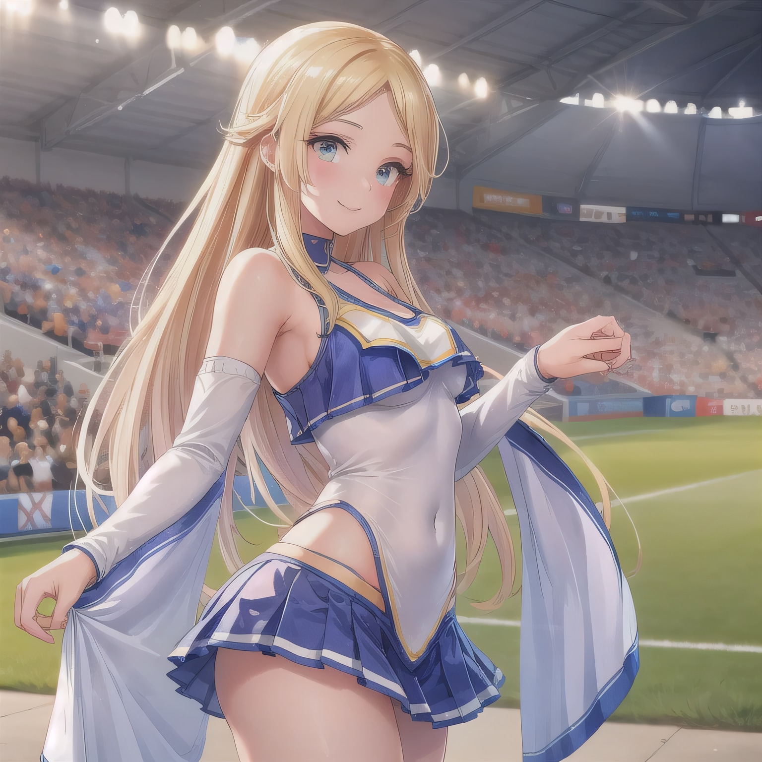 金髪ロングでチア衣装の少女１４ | の人気AIイラスト・グラビア