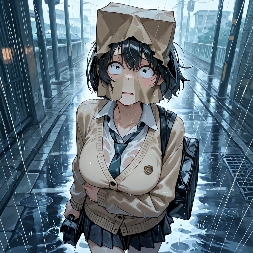 雨の日の帰り道 | の人気AIイラスト・グラビア