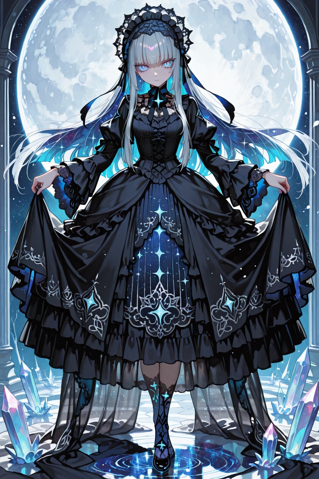 月夜とゴスロリちゃん。 | の人気AIイラスト・グラビア