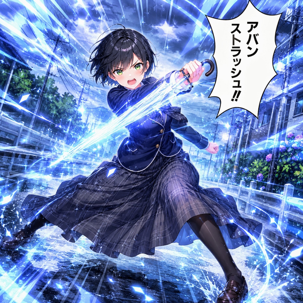 アバンストラッシュを放つ藍音ちゃん