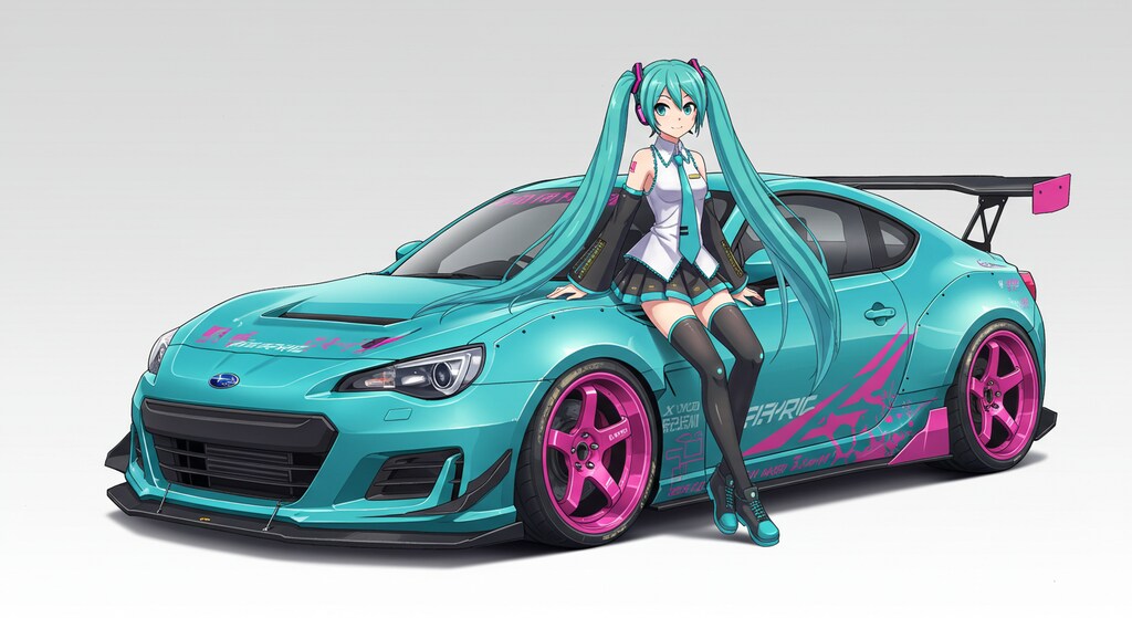 初音ミクとBRZレーシングカー