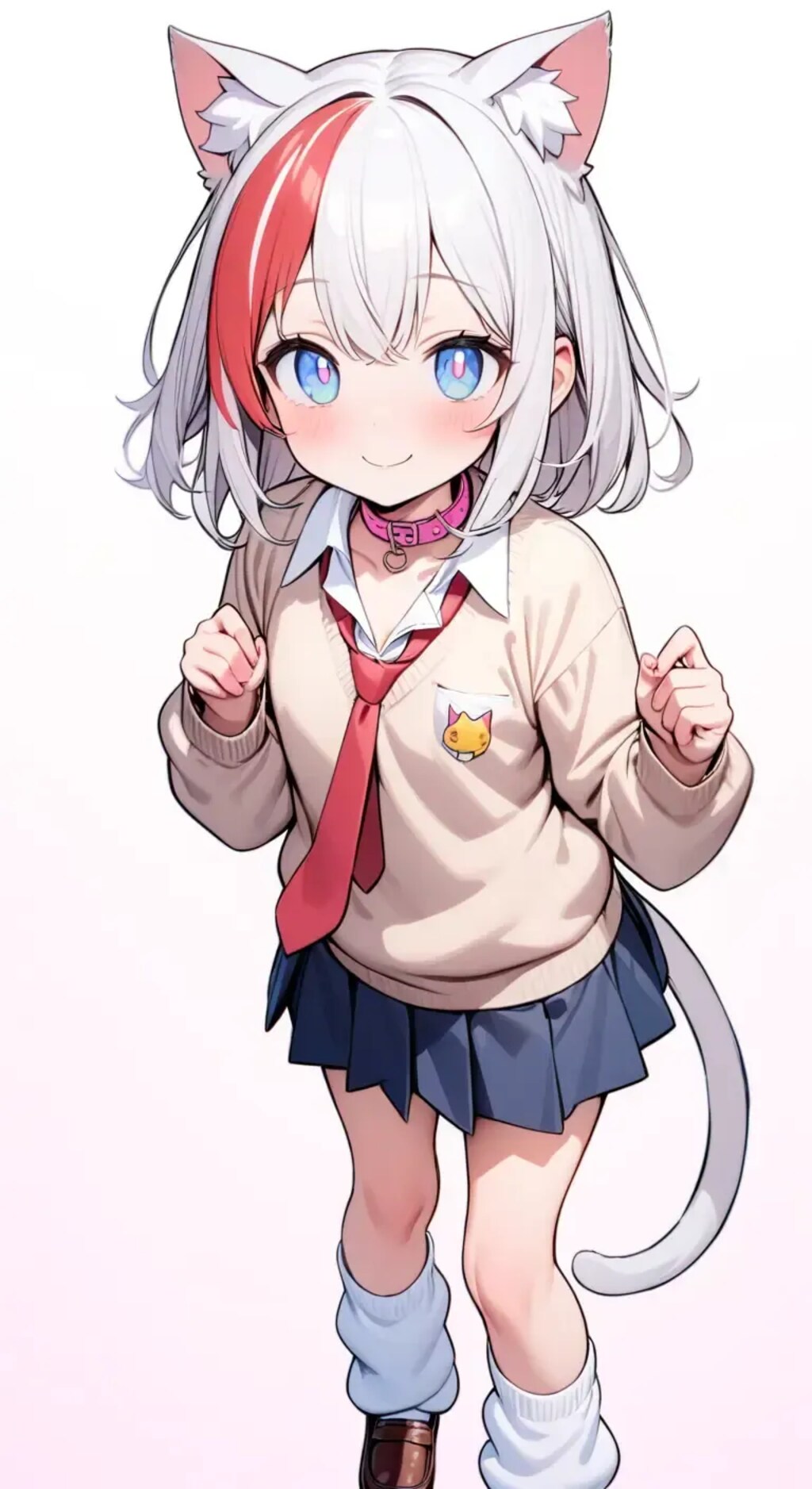 雑にシロに衣装を着せる