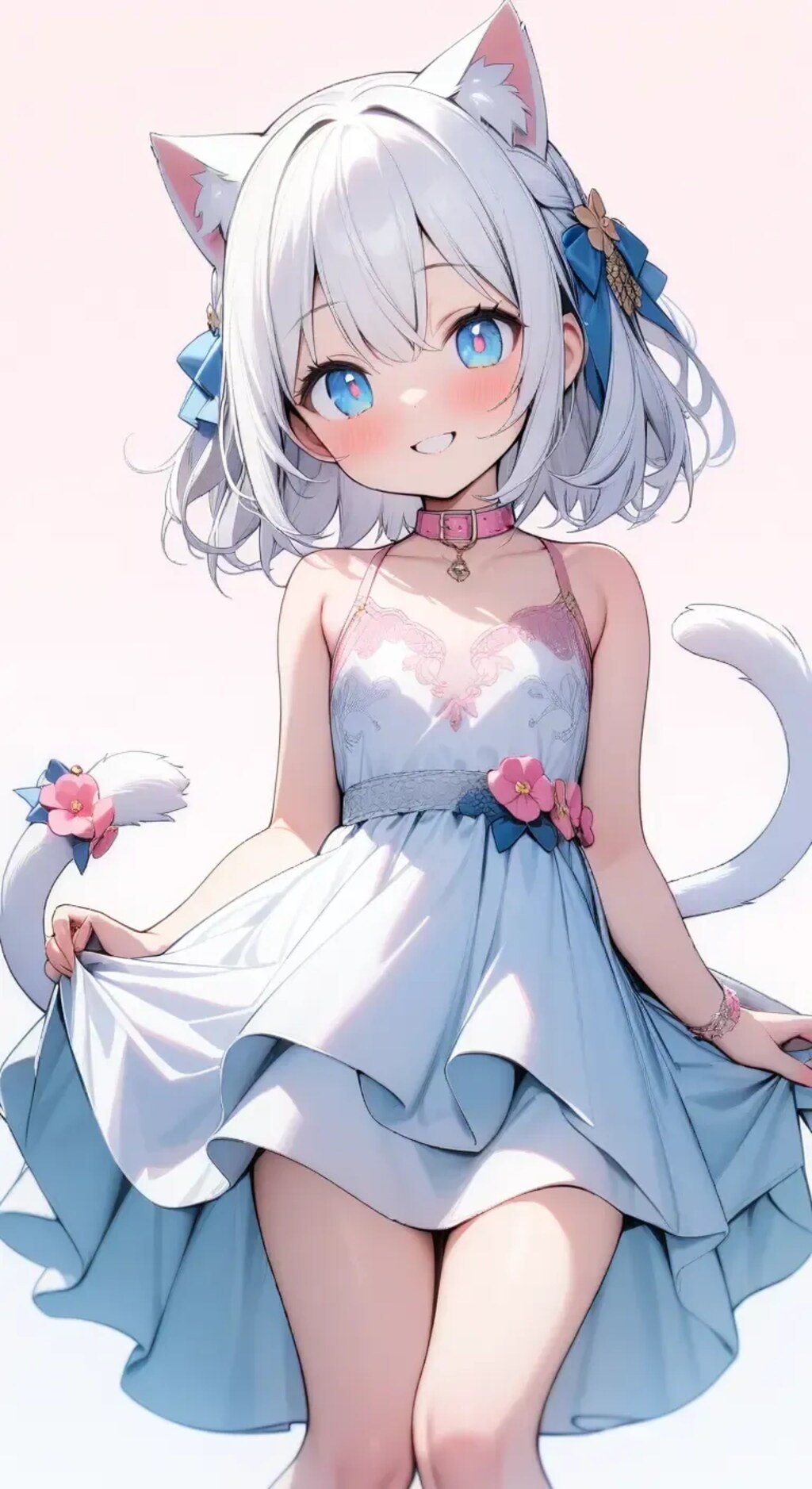 雑にシロに衣装を着せる