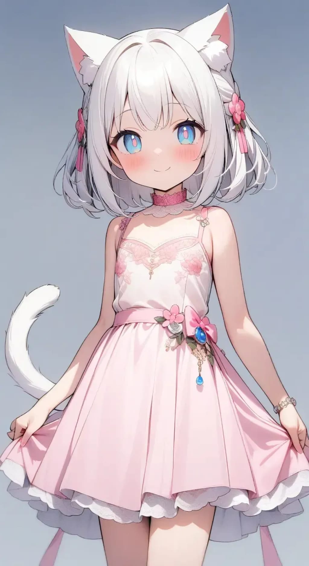 雑にシロに衣装を着せる