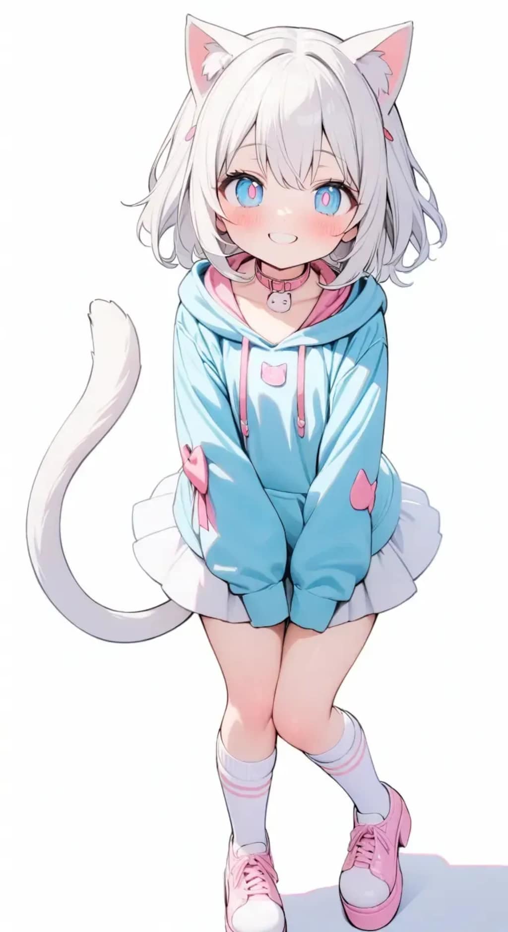 雑にシロに衣装を着せる