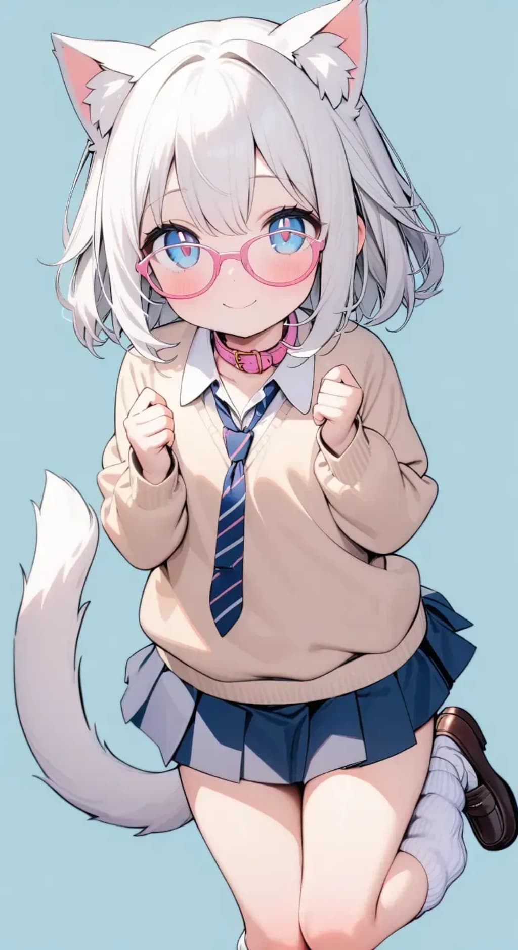 雑にシロに衣装を着せる