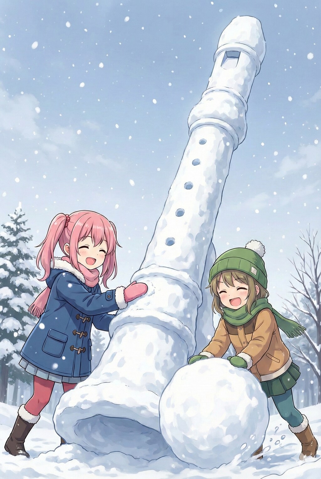 リコーダーの雪像