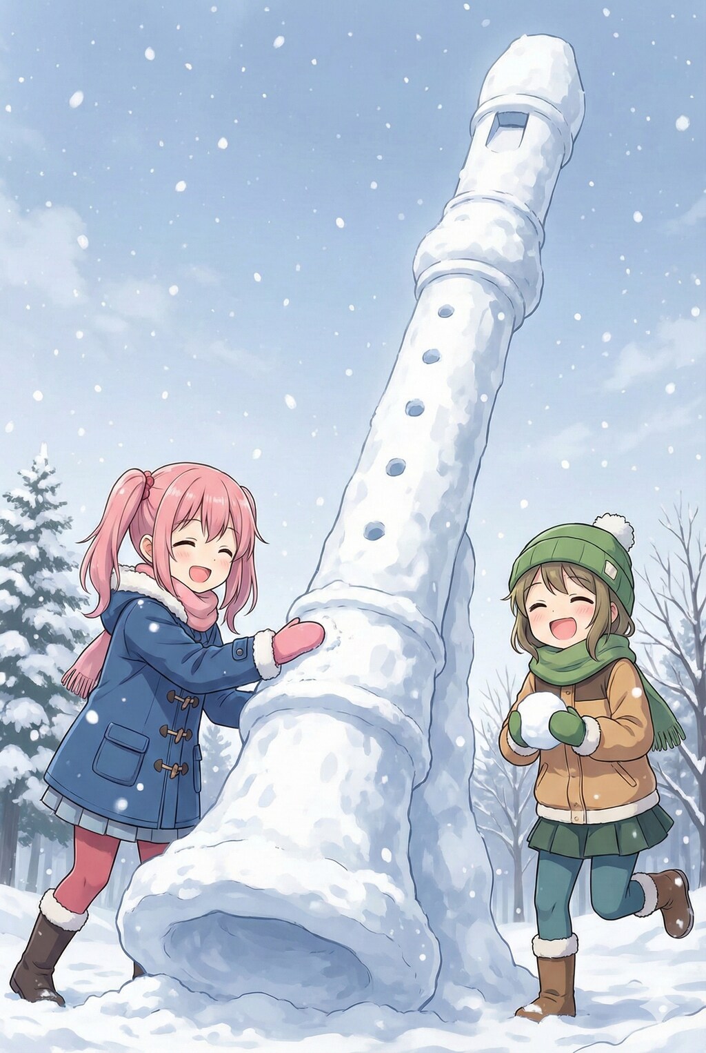 リコーダーの雪像