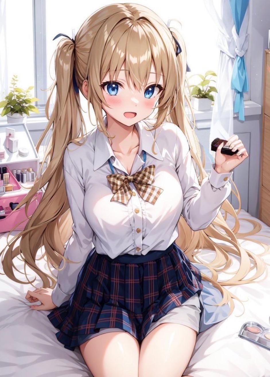 制服 女子高生 メイク 金髪