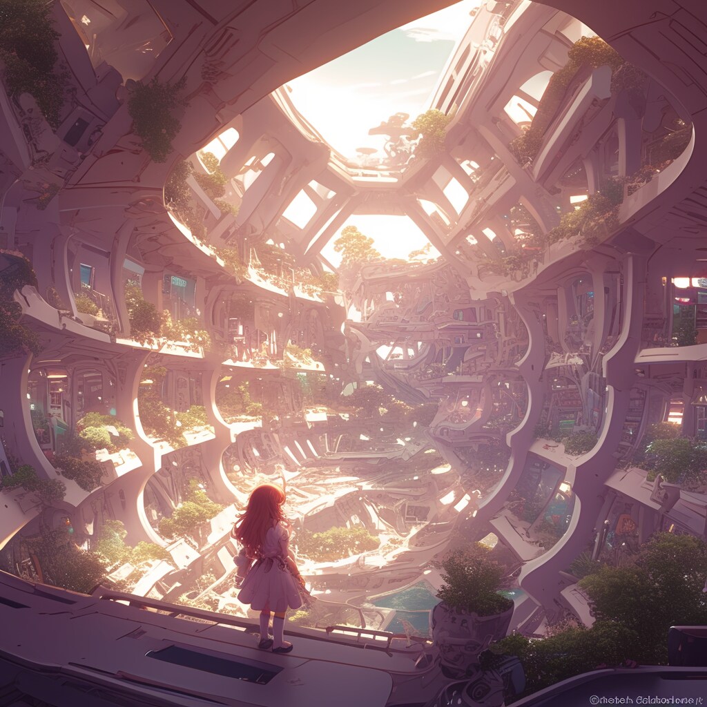 スペースコロニーと女の子　Space Colony and Girl
