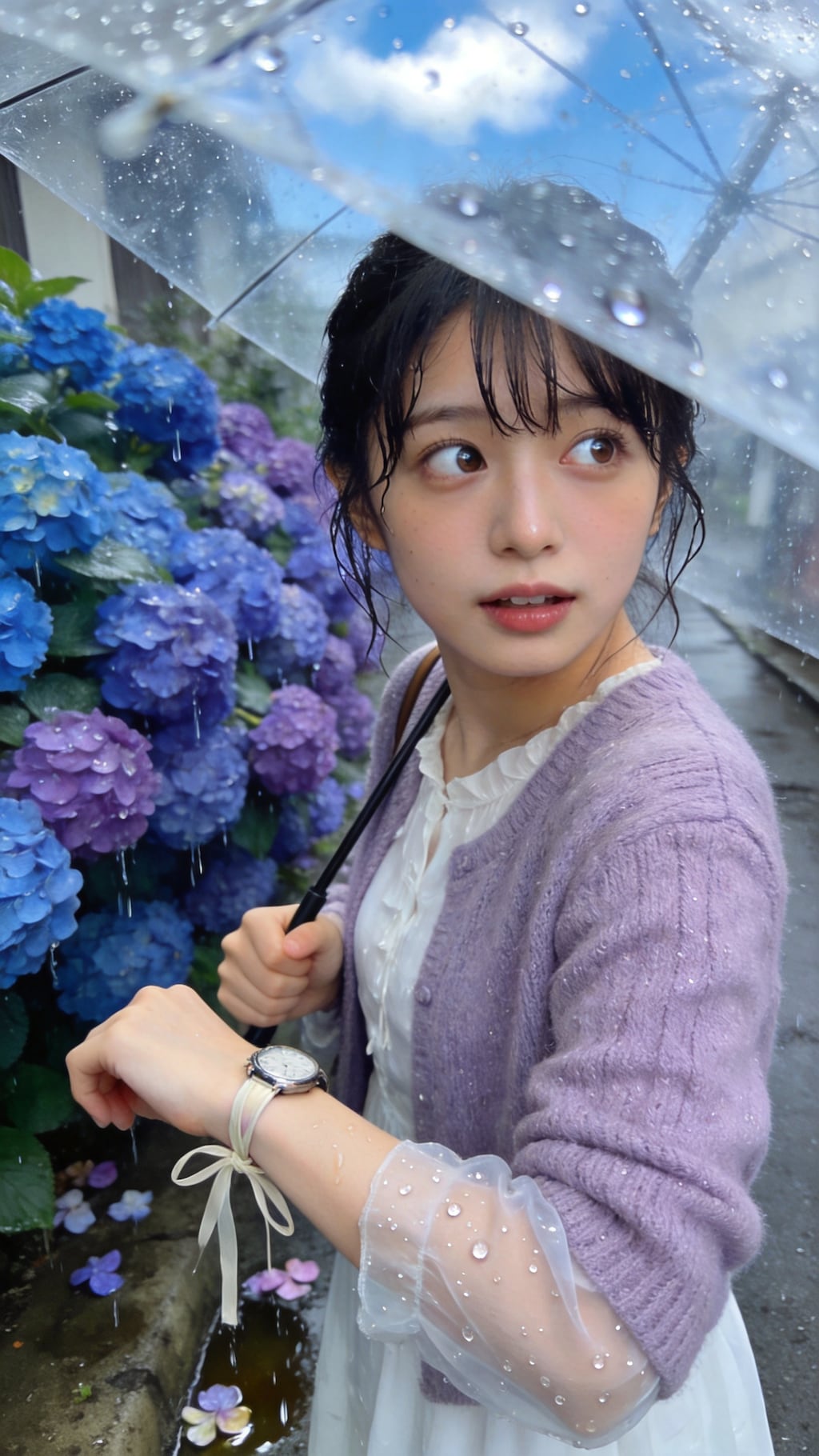 Hydrangea Eyes After the Rain