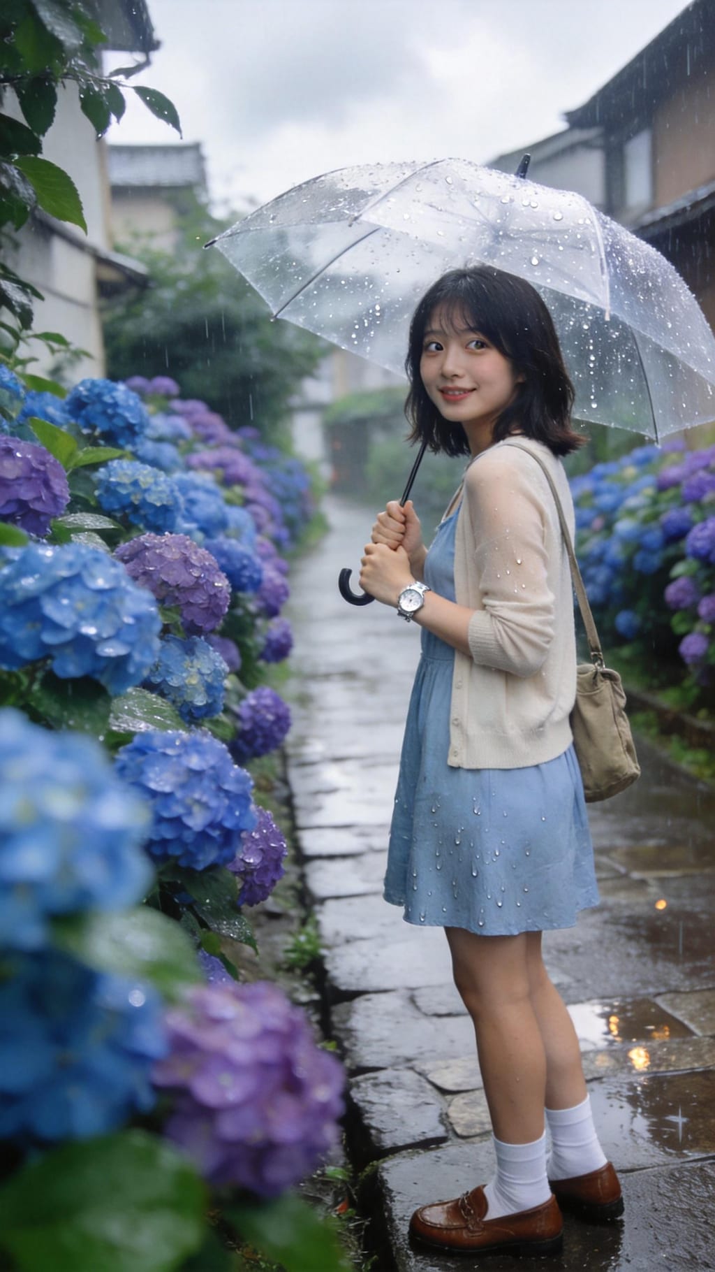 Hydrangea Eyes After the Rain