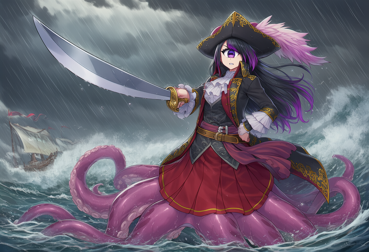 単眼スキュラ　荒れた海の海賊 | の人気AIイラスト・グラビア
