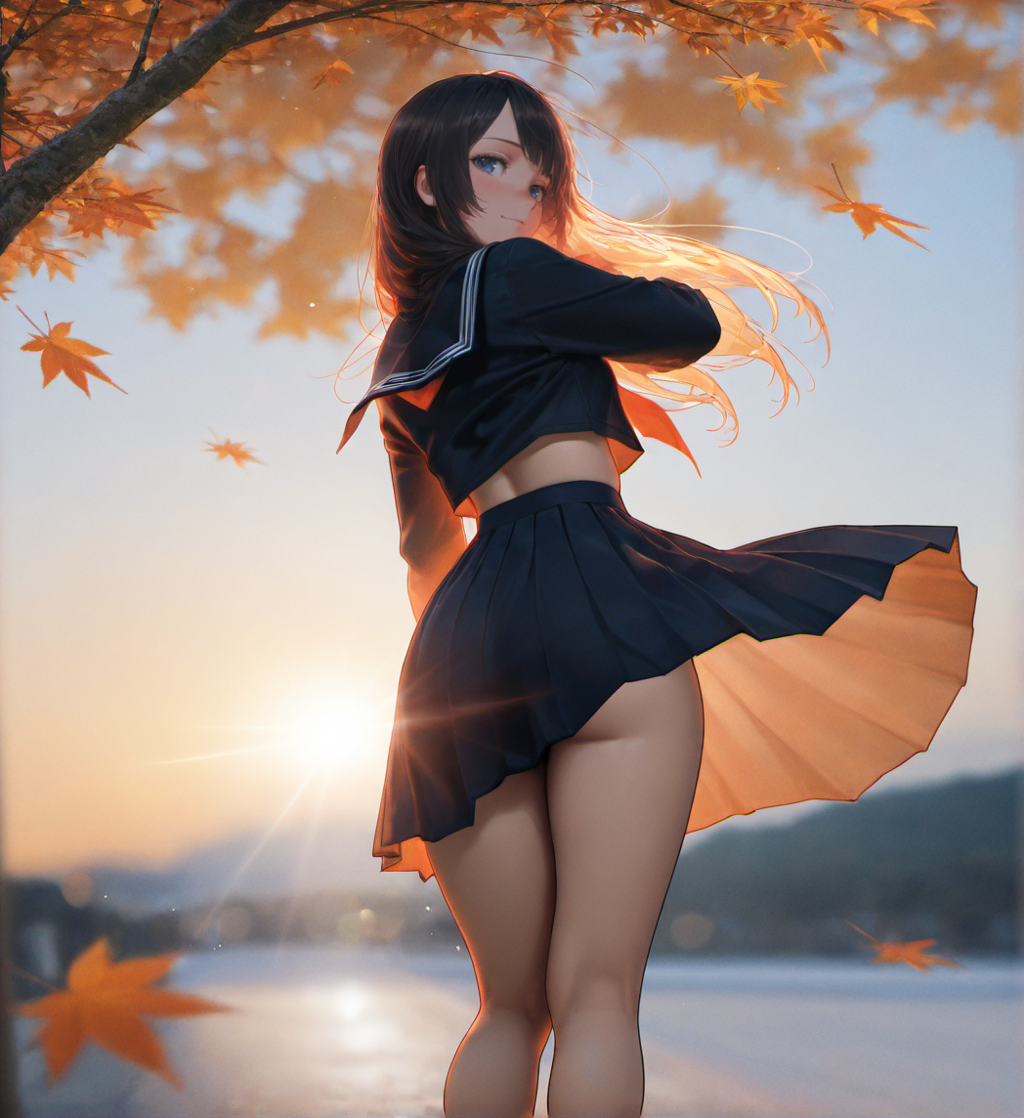 オレンジ色に染まる