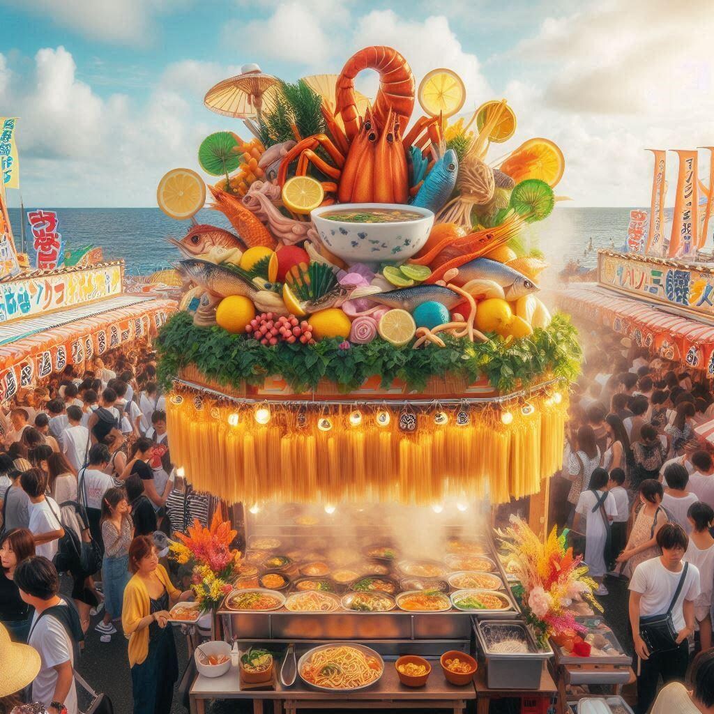夏祭りに出店するseafood noodle
