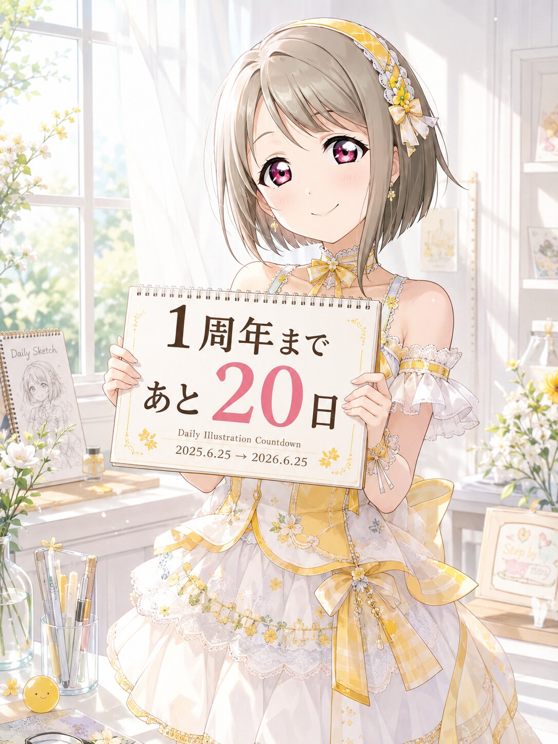 デイリーイラスト1周年カウントダウン