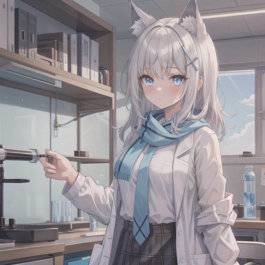 灰髪ロングで白衣の少女５