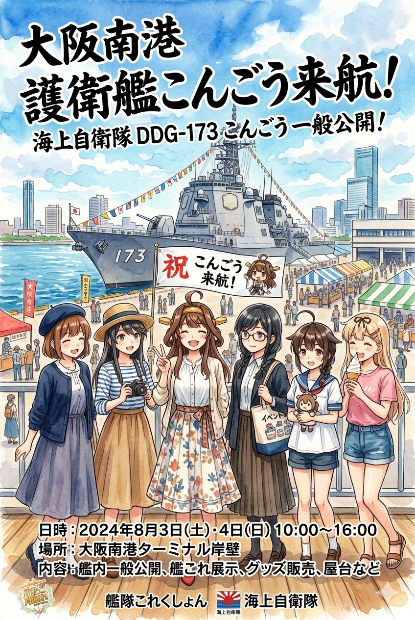 大阪南港ポスター（金剛四姉妹ほか） | の人気AIイラスト・グラビア