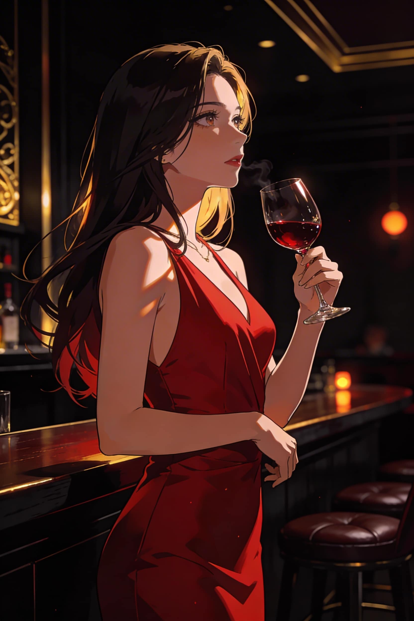 ワインレッド | の人気AIイラスト・グラビア