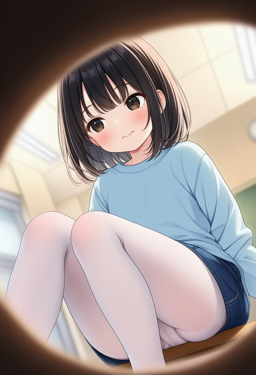 床下から撮影黒髪少女_0424