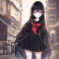 黒セーラーも似合う黒髪ロングちゃん 4枚目