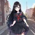 黒セーラーも似合う黒髪ロングちゃん 3枚目