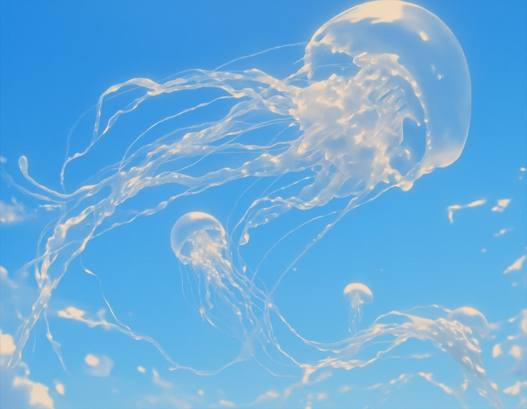 空を漂うクラゲ