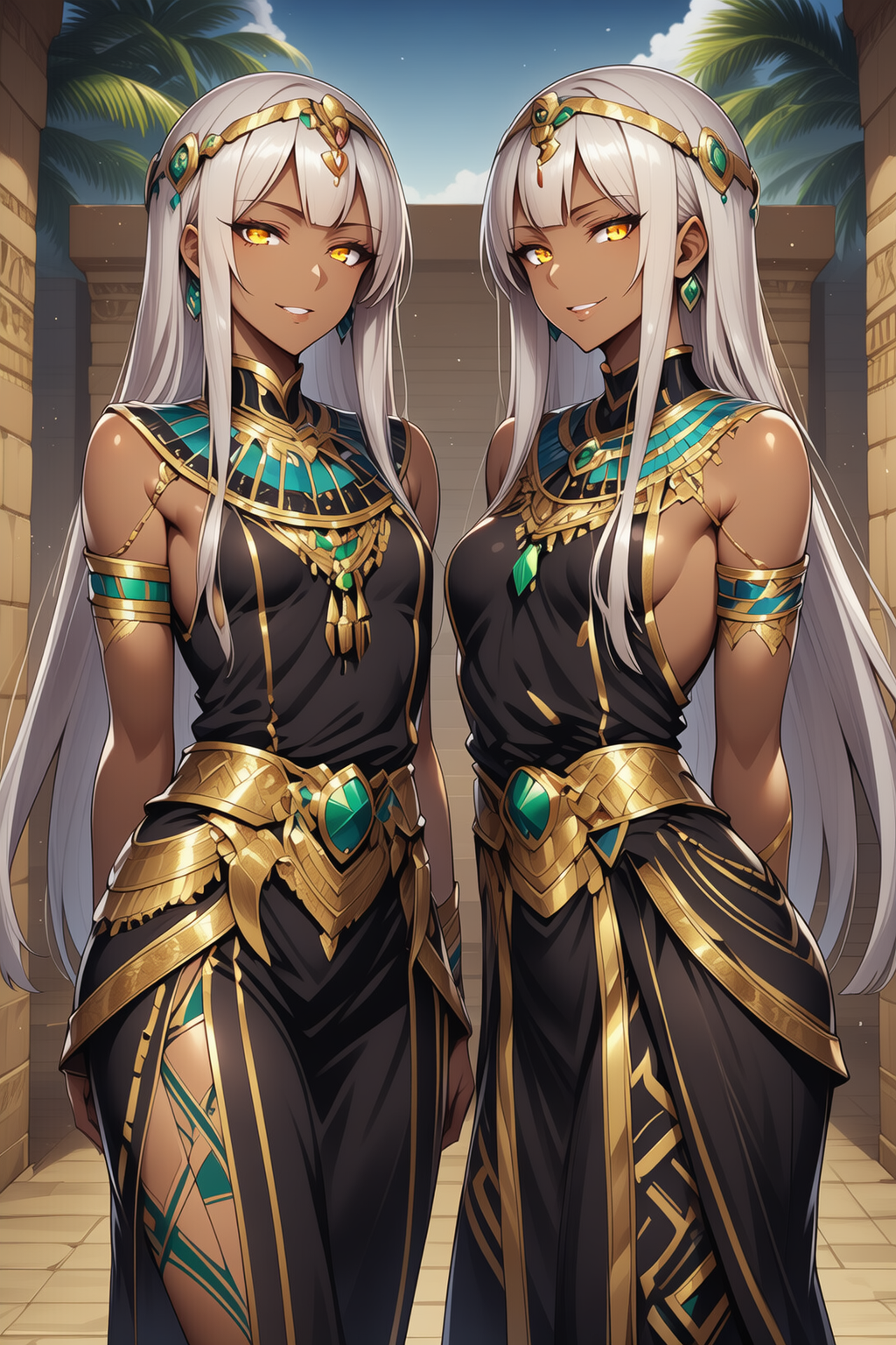 「神からのお告げが…承知しました。私たちで神に笑い声をとどけましょう」「神殿の寝所でいたしましょう。案内しますのでついてきてください」