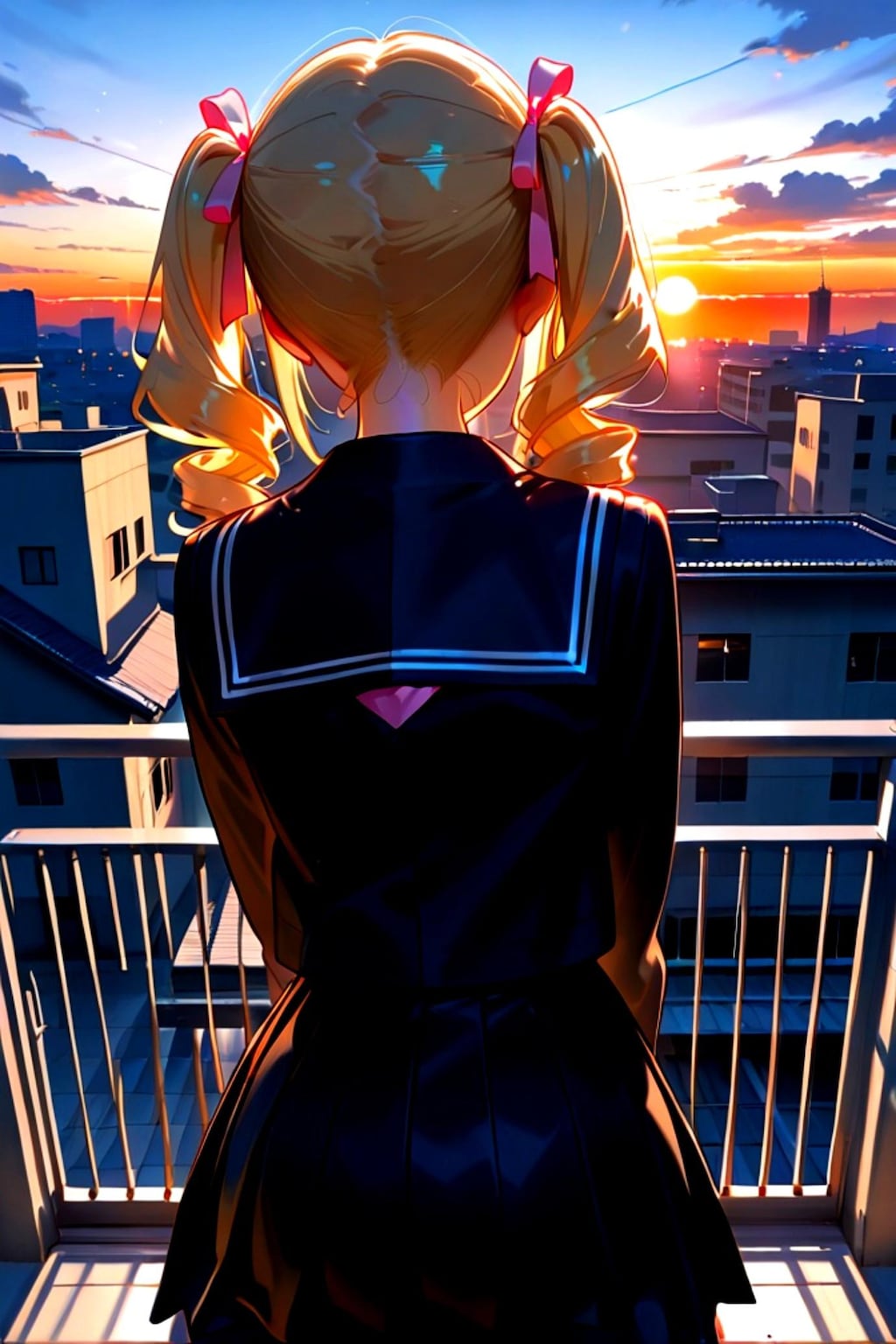 後ろ姿の金髪ちゃん