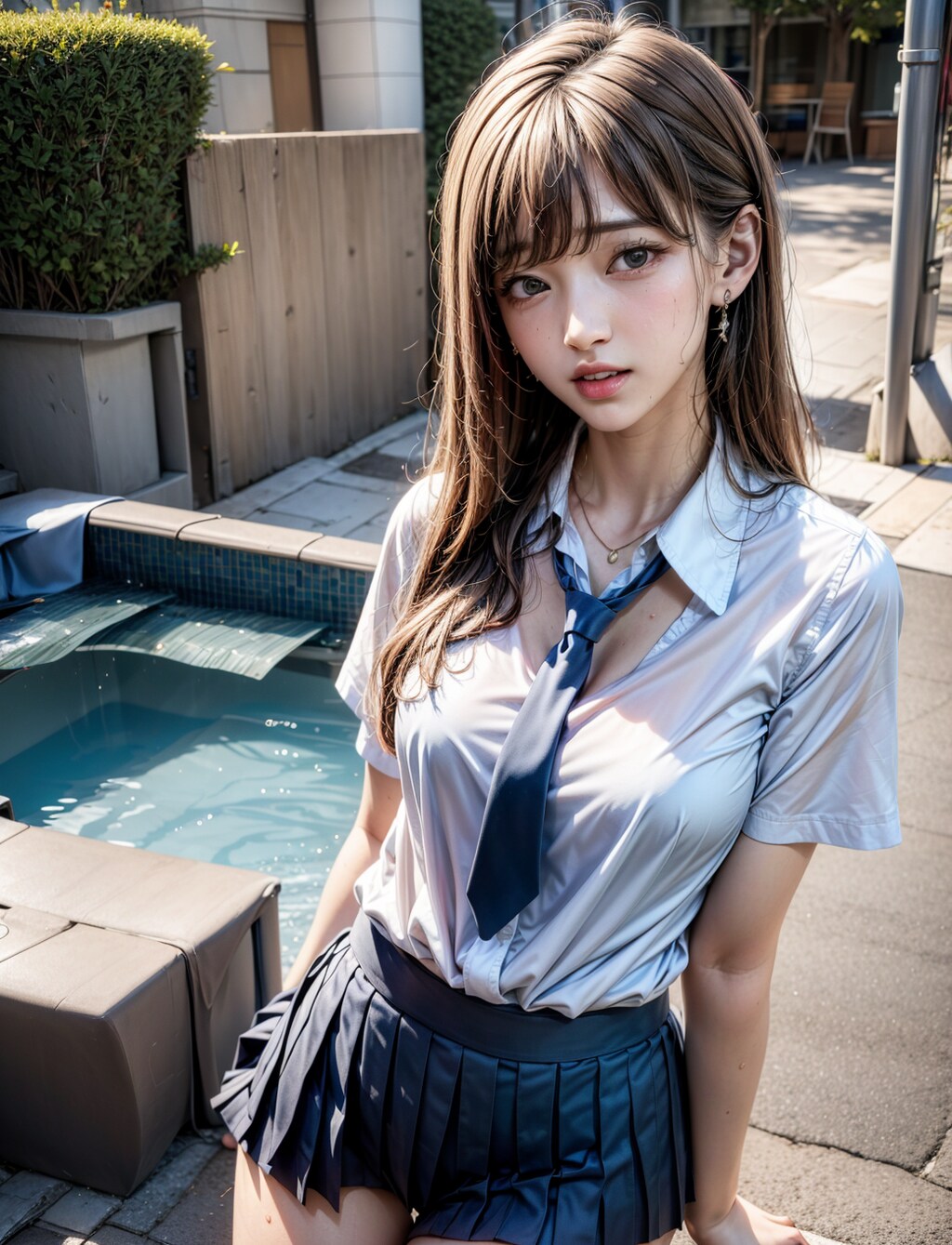 制服が濡れてて風邪引きそうだけどそのままでいて欲しい女の子