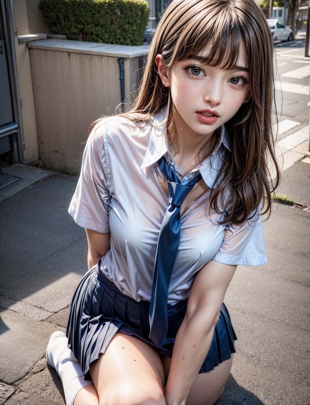 制服が濡れてて風邪引きそうだけどそのままでいて欲しい女の子