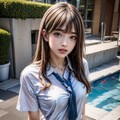制服が濡れてて風邪引きそうだけどそのままでいて欲しい女の子 7枚目