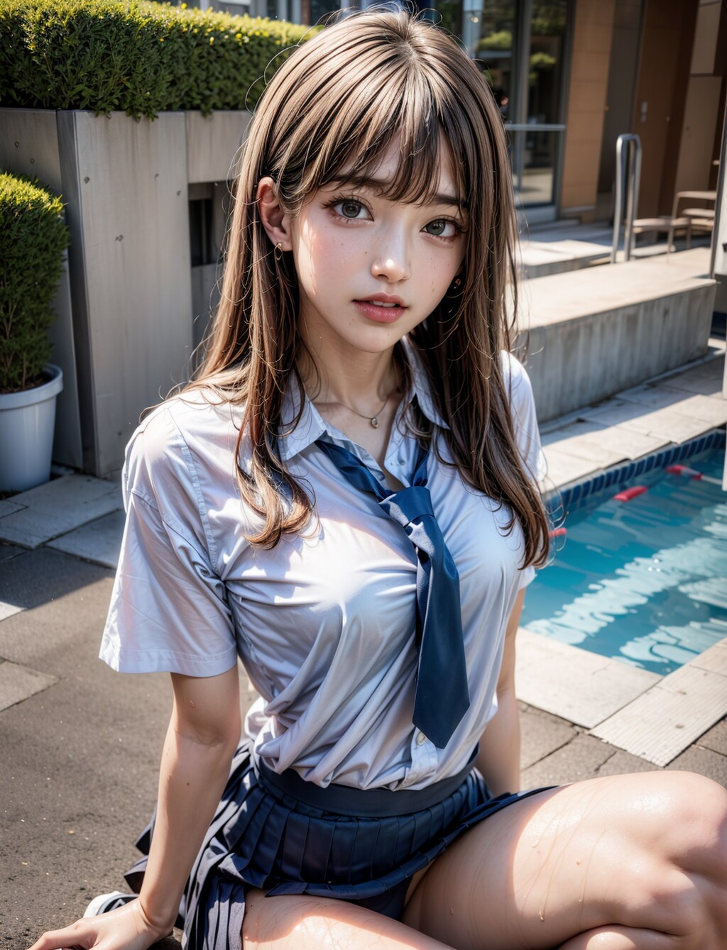 制服が濡れてて風邪引きそうだけどそのままでいて欲しい女の子