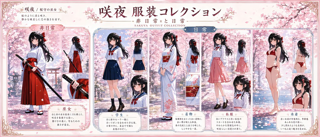 花綴りの少女たち ― 服装コレクション ―