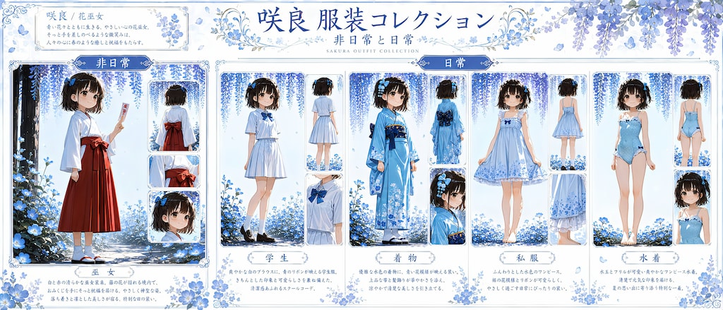 花綴りの少女たち ― 服装コレクション ―