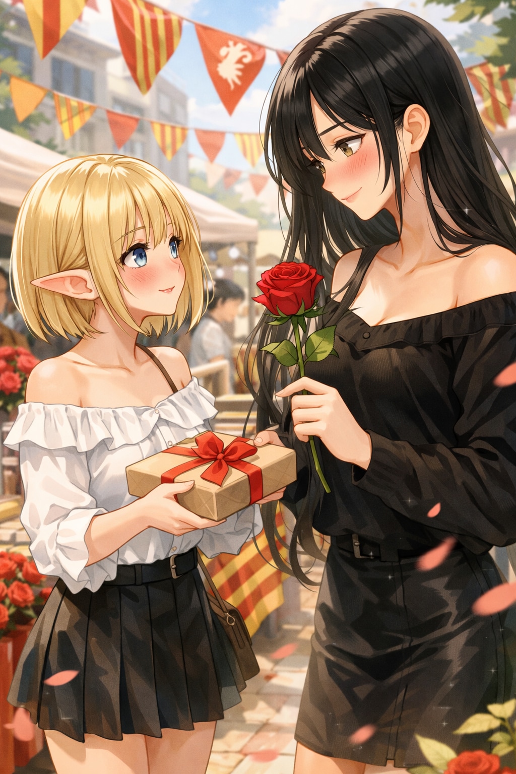 本と薔薇の贈り物（サン・ジョルディの日） | の人気AIイラスト・グラビア