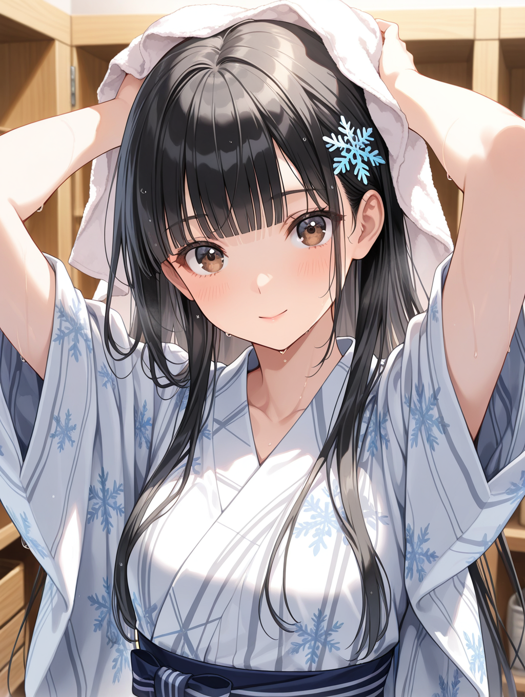 いわしまん家の雪音様 温泉上がりに髪を乾かしている〇〇ちゃんシリーズ