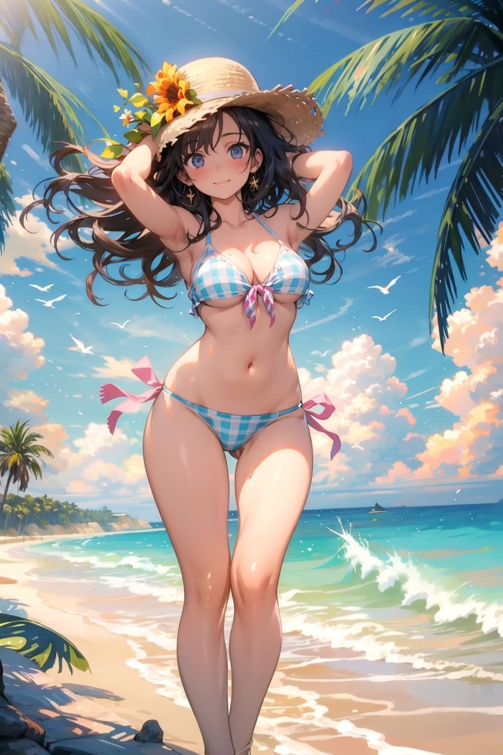 麦わら帽子と一緒に