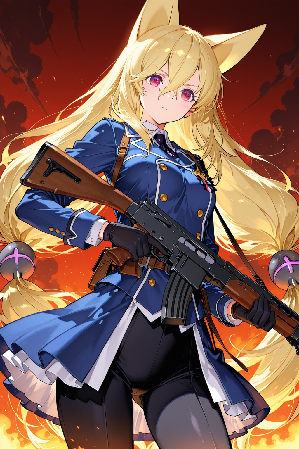 半自動小銃を構える半獣人