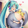 ボカロ　爆乳　初音ミク　れんきゅん　抱っこぱふぱふ　健全 9枚目